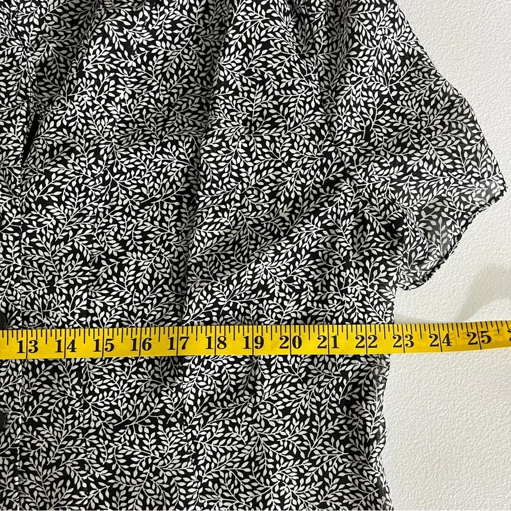 Vintage Spago Collection Blouse Women's 16W Button Up Short Sleeve Leaf Print - Picture 7 of 8
